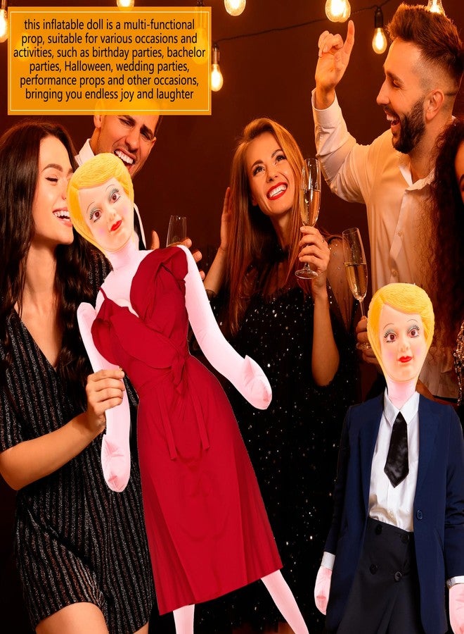 Drayear 2 Pieces Inflatable Funny Doll Prank Blow Up Doll Tricky Inflatable Doll for Bachelorette Party Prank Gag Gift Halloween Holiday Decoration - Image 5